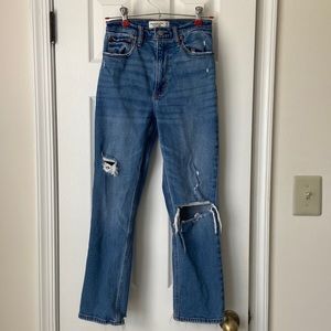 Abercombie & Fitch the ankle straight ultra high rise jeans
